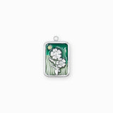 Pendentif médaille myosotis 17x13mm - Argenté