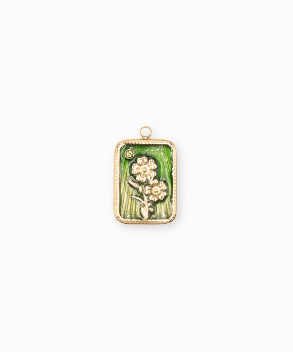 Pendentif médaille myosotis 17x13mm - Doré