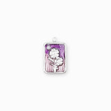 Pendentif médaille myosotis 17x13mm - Argenté