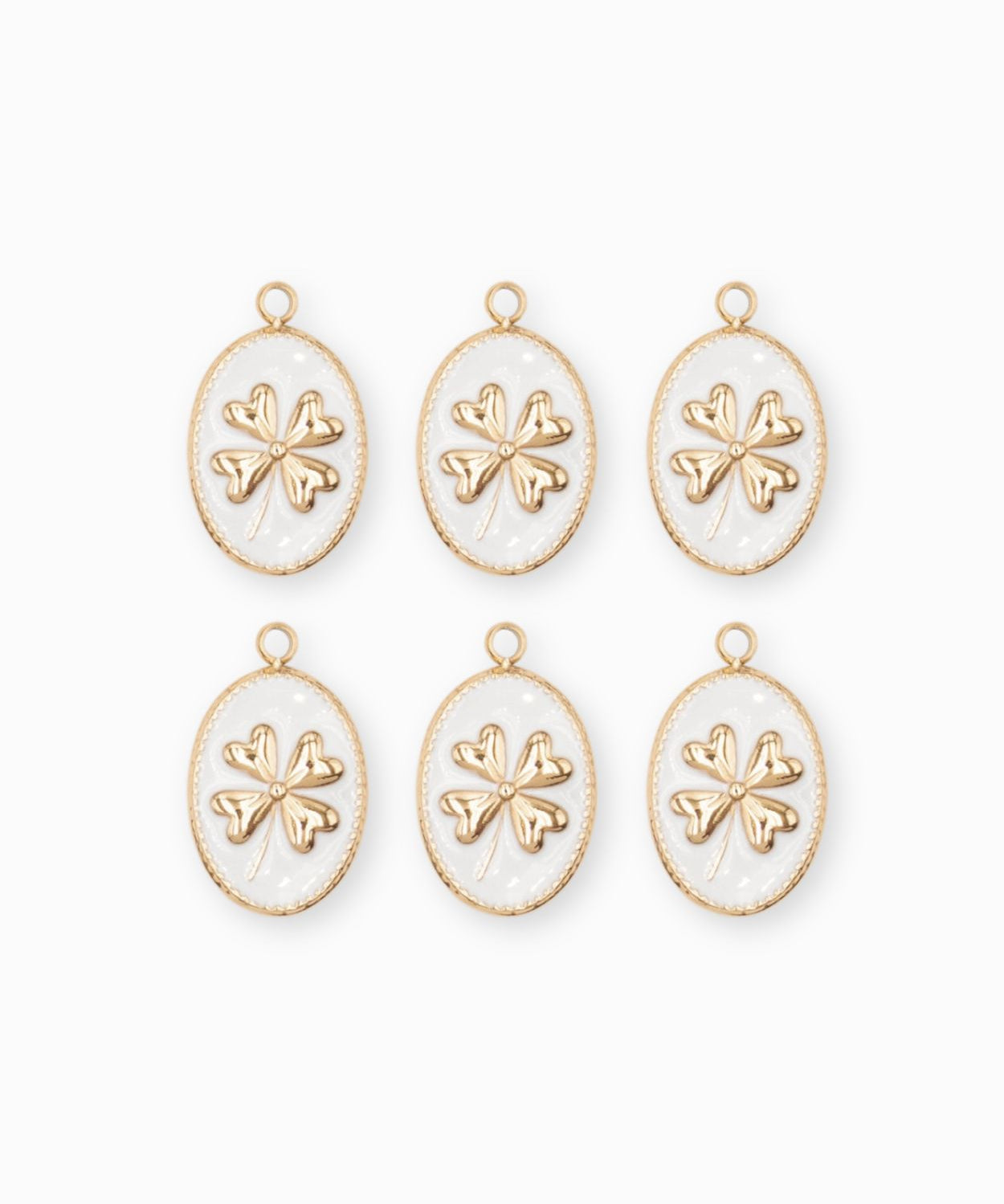 Pendentif médaille trèfle 14x15mm