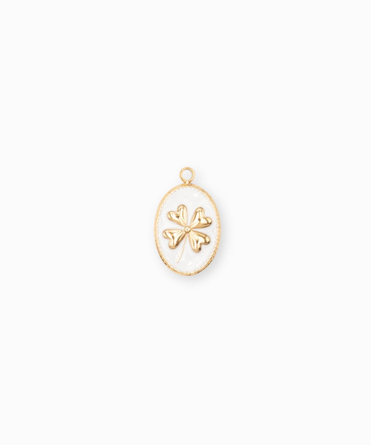 Pendentif médaille trèfle 14x15mm