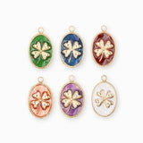 Pendentif médaille trèfle 14x15mm - Lot mélangé