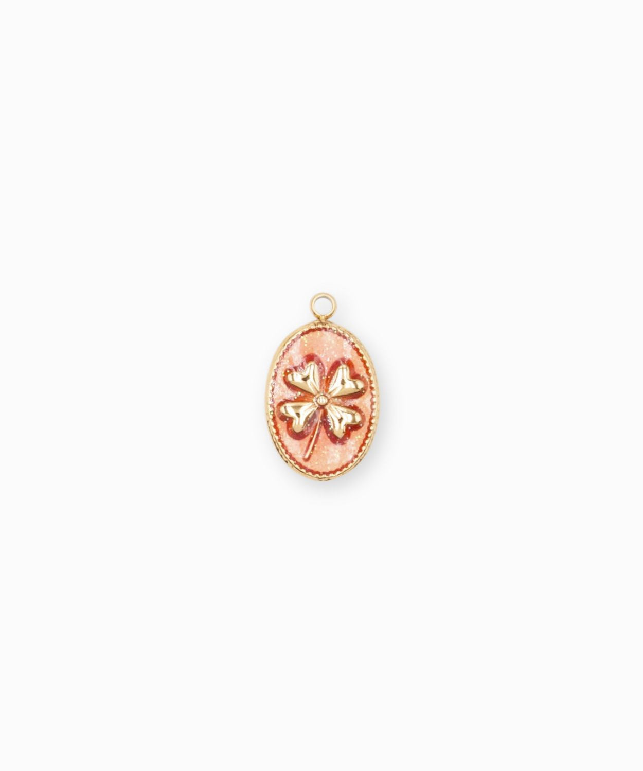 Pendentif médaille trèfle 14x15mm