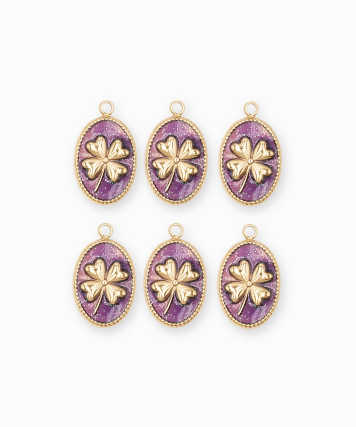 Pendentif médaille trèfle 14x15mm