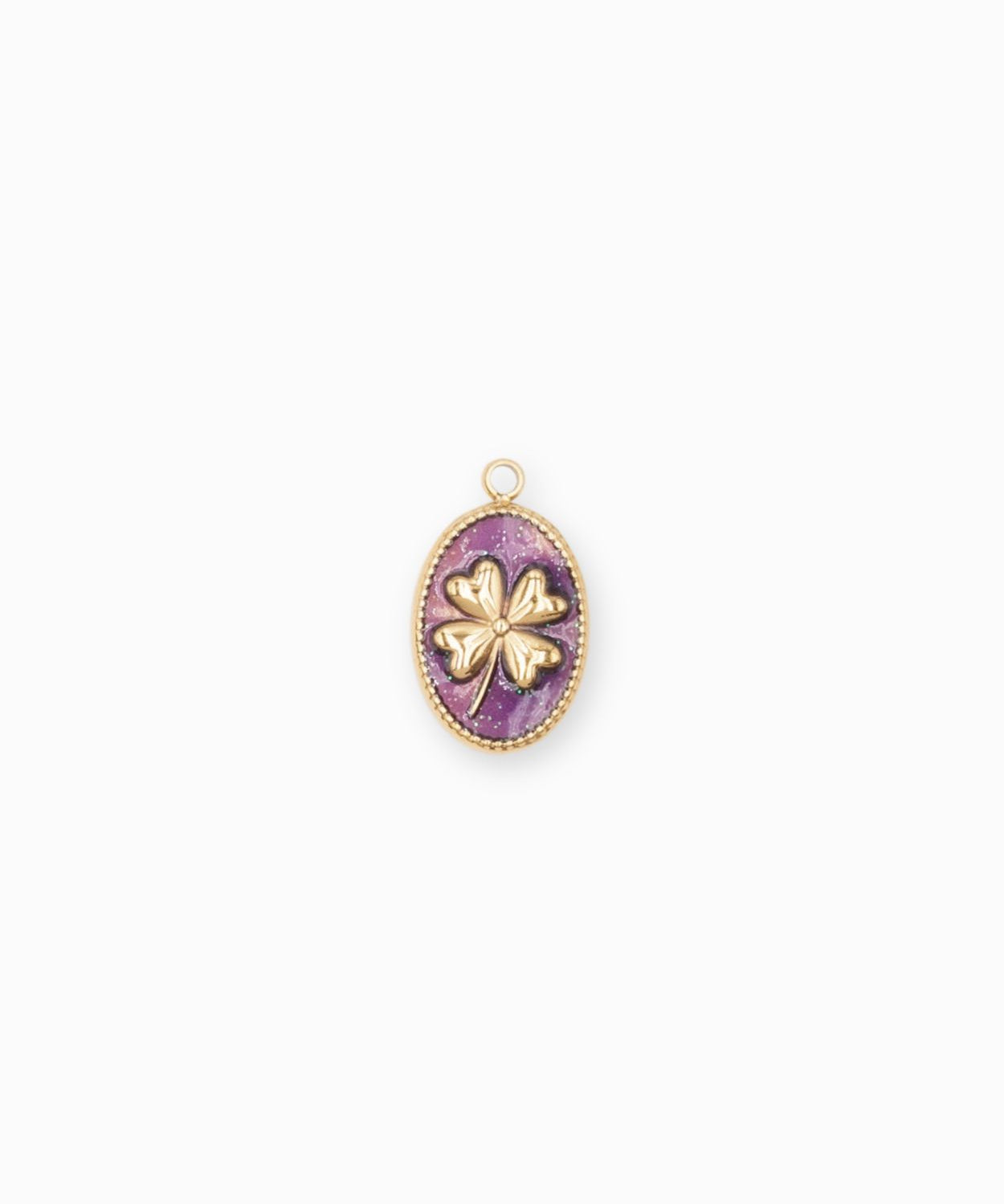 Pendentif médaille trèfle 14x15mm