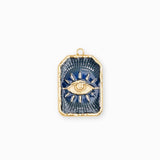 Pendentif médaille oeil voyant 23x17mm
