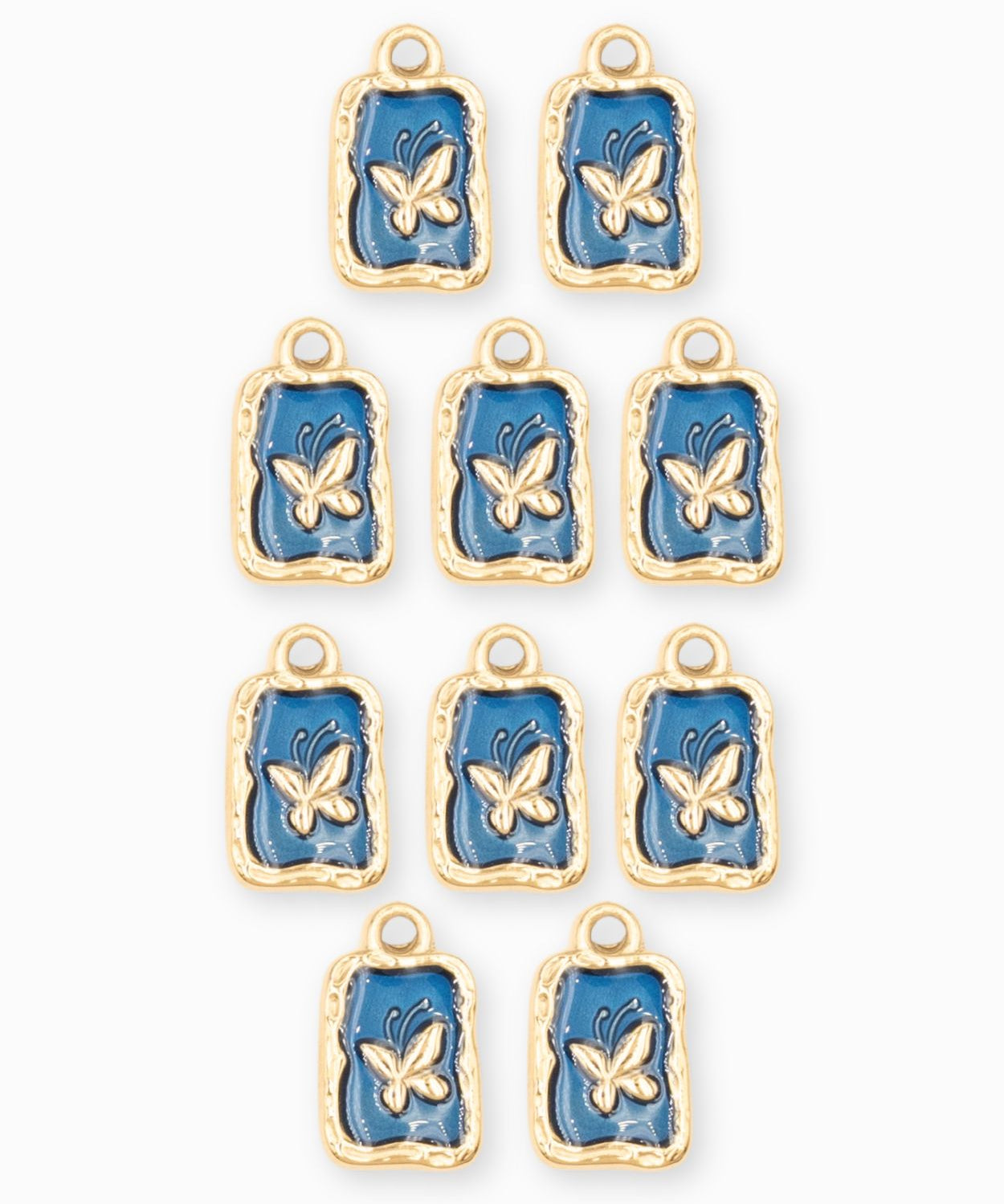 Pendentif médaille papillon 12.5x9.5mm - Doré