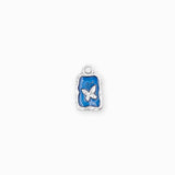 Pendentif médaille papillon 12.5x9.5mm - Argenté