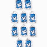 Pendentif médaille papillon 12.5x9.5mm - Argenté