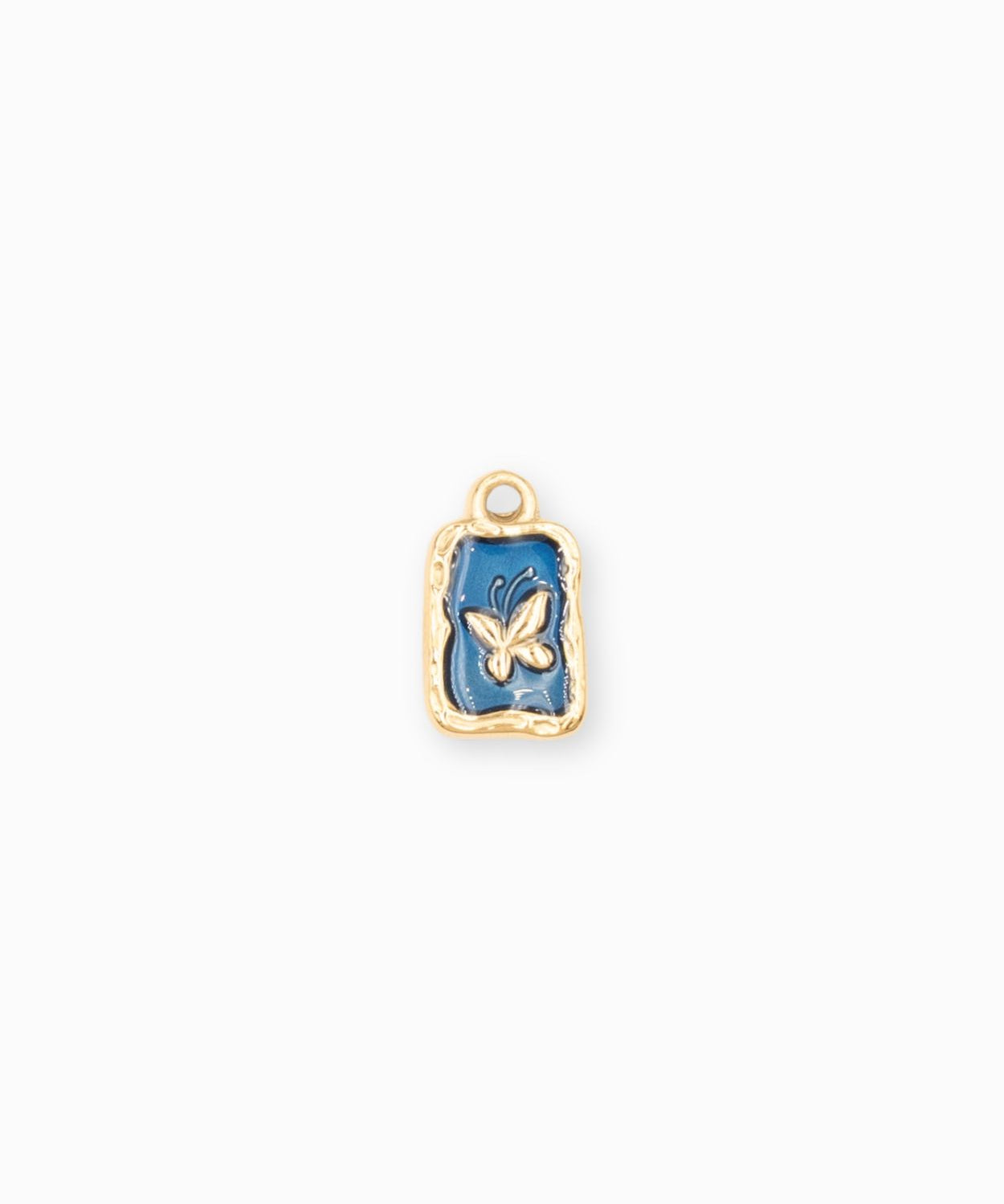 Pendentif médaille papillon 12.5x9.5mm - Doré