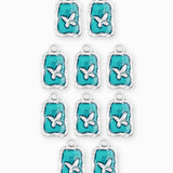 Pendentif médaille papillon 12.5x9.5mm - Argenté