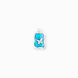 Pendentif médaille papillon 12.5x9.5mm - Argenté