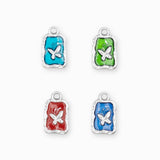 Pendentif médaille papillon 12.5x9.5mm - Argenté