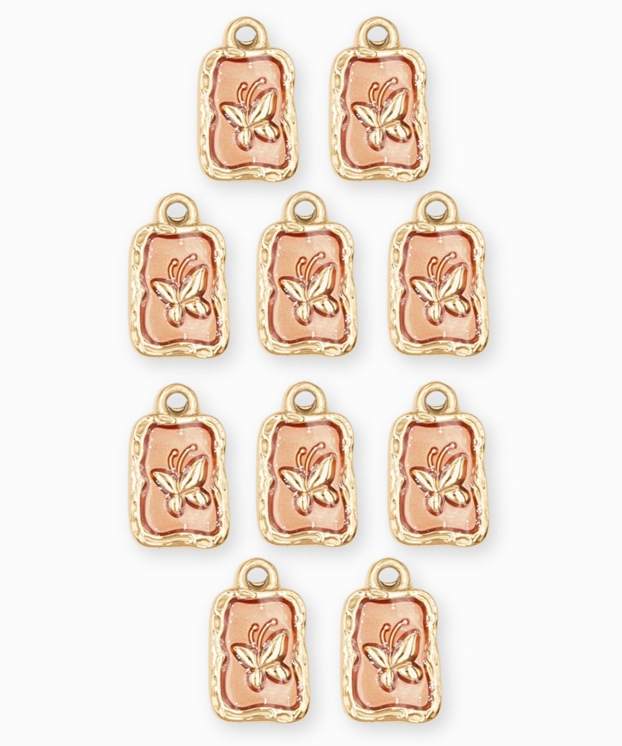 Pendentif médaille papillon 12.5x9.5mm - Doré