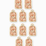 Pendentif médaille papillon 12.5x9.5mm - Doré