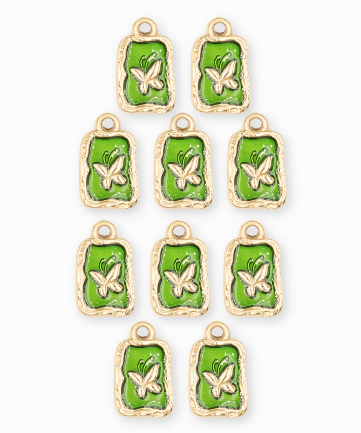 Pendentif médaille papillon 12.5x9.5mm - Doré
