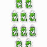 Pendentif médaille papillon 12.5x9.5mm - Argenté