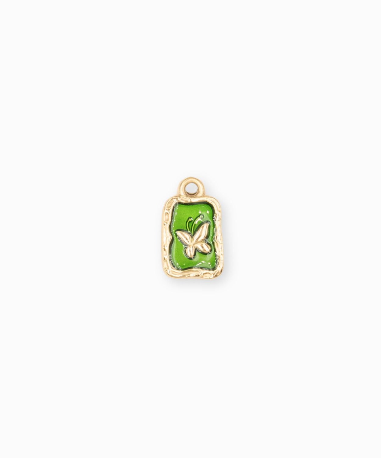 Pendentif médaille papillon 12.5x9.5mm - Doré