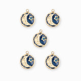 Pendentif médaille lune martelée 12mm