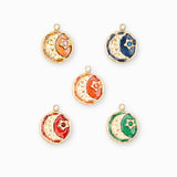 Pendentif médaille lune martelée 12mm - Lot mélangé