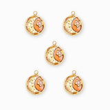 Pendentif médaille lune martelée 12mm