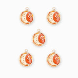 Pendentif médaille lune martelée 12mm