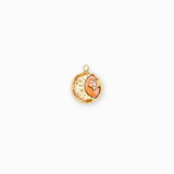 Pendentif médaille lune martelée 12mm