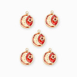 Pendentif médaille lune martelée 12mm
