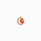 Pendentif médaille lune martelée 12mm