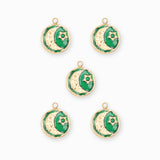 Pendentif médaille lune martelée 12mm