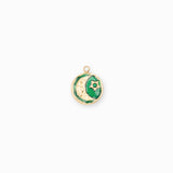 Pendentif médaille lune martelée 12mm