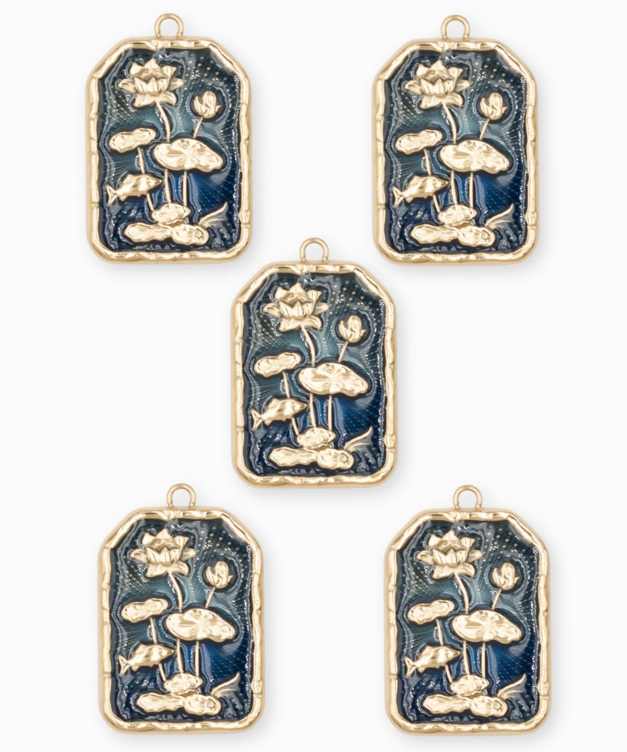 Pendentif médaille lotus lake 23x17mm