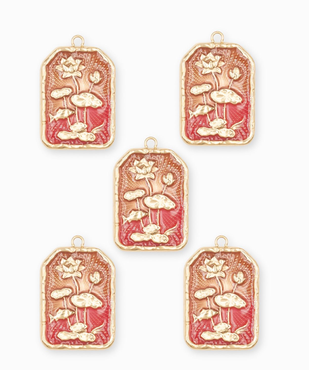 Pendentif médaille lotus lake 23x17mm