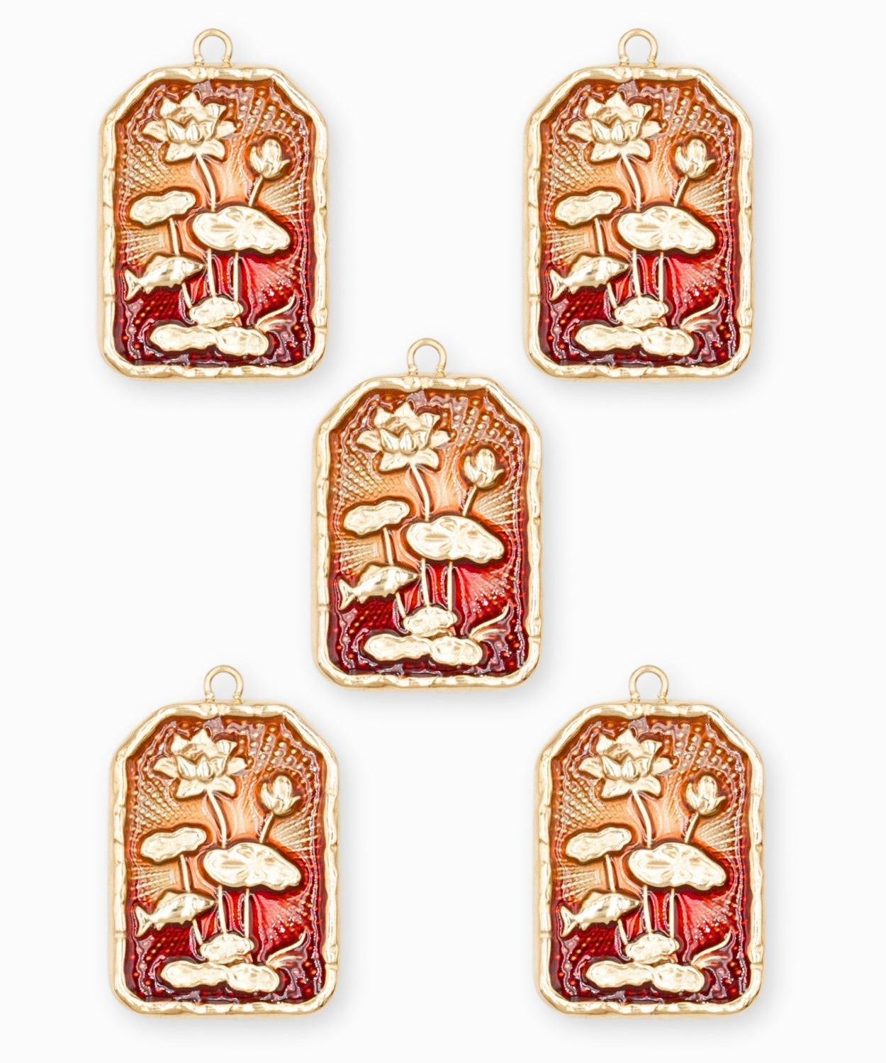 Pendentif médaille lotus lake 23x17mm