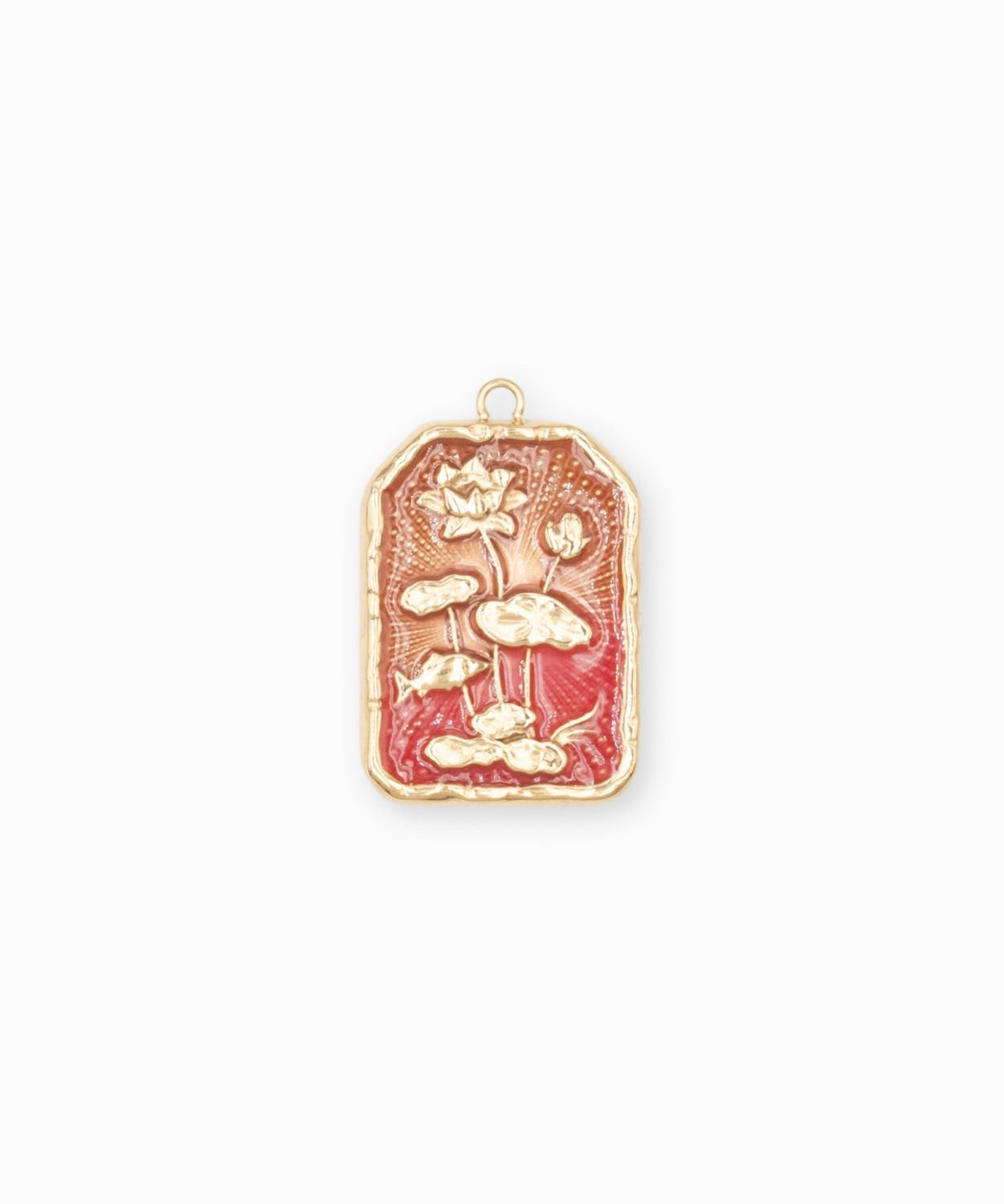 Pendentif médaille lotus lake 23x17mm