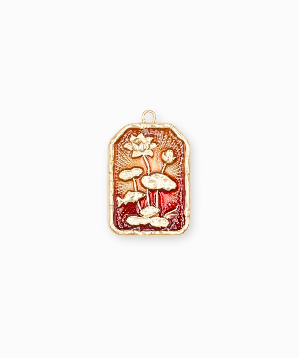 Pendentif médaille lotus lake 23x17mm