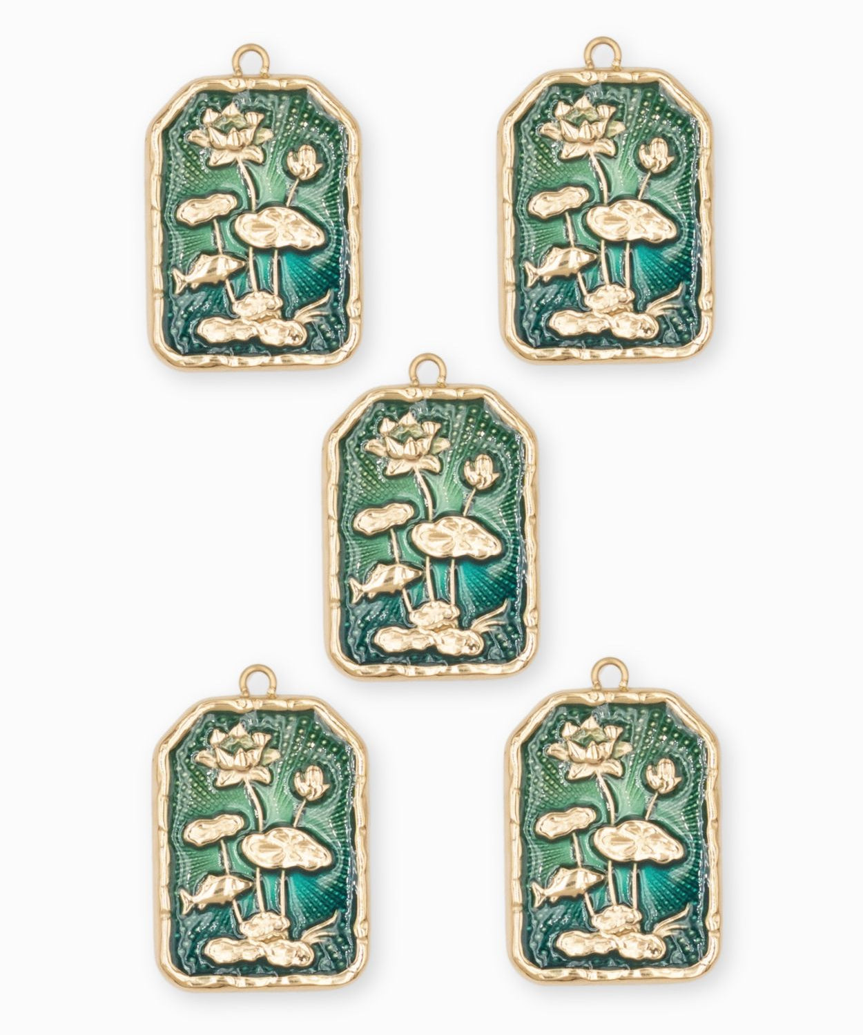 Pendentif médaille lotus lake 23x17mm