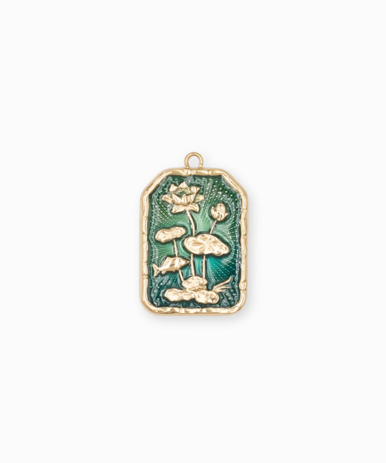 Pendentif médaille lotus lake 23x17mm