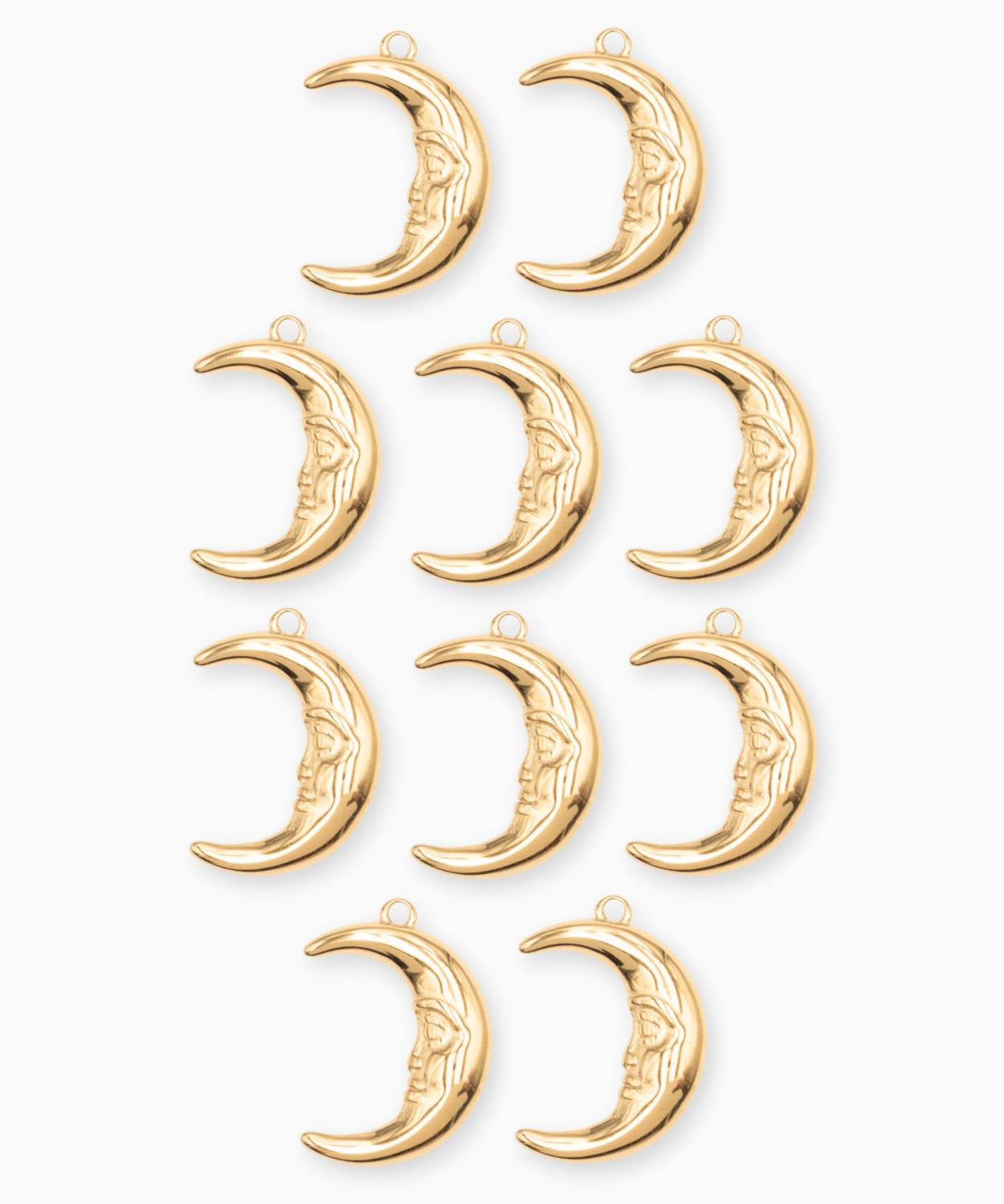 Pendentif lune visage 18x14mm