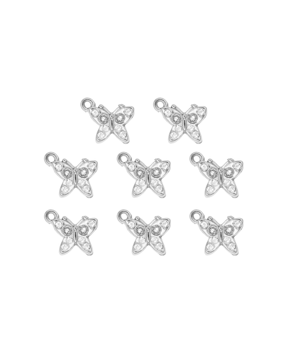 Pendentif papillon mini strass 8x9mm