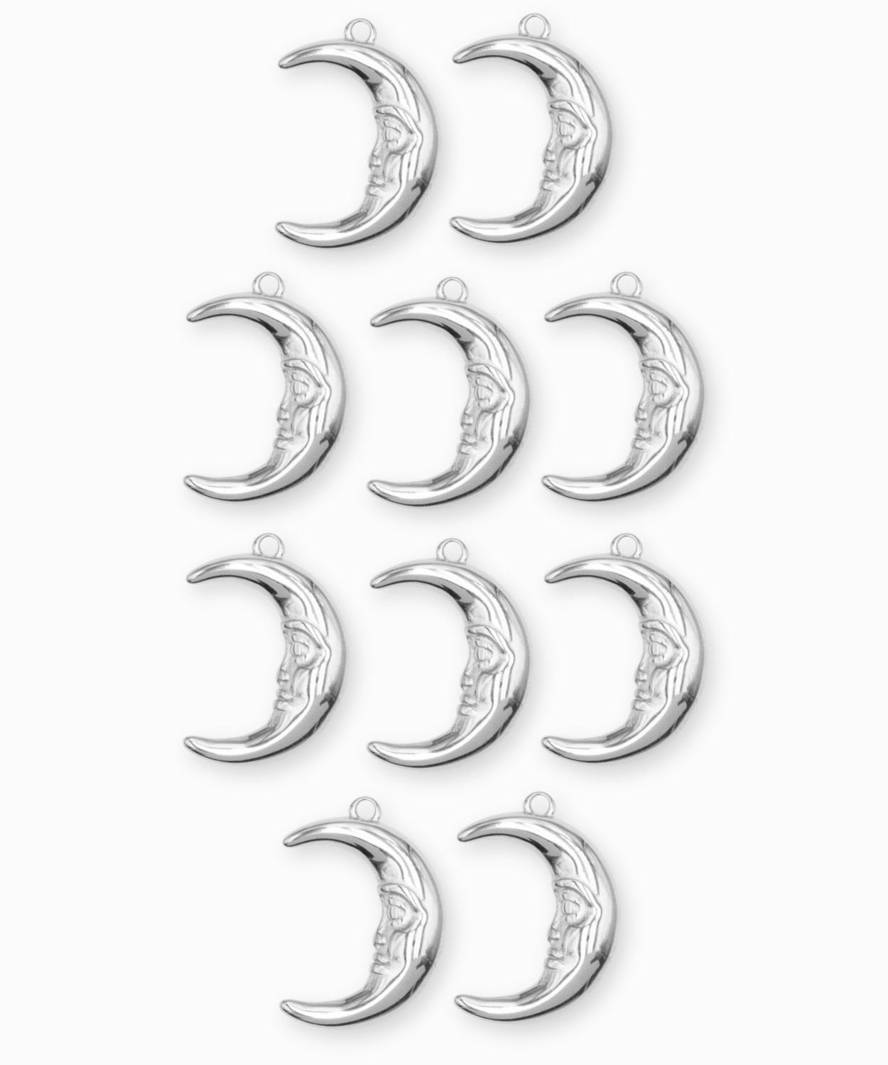 Pendentif lune visage 18x14mm