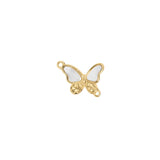 Intercalaire papillon strass nacre 12x15mm