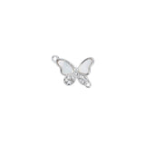 Intercalaire papillon strass nacre 12x15mm