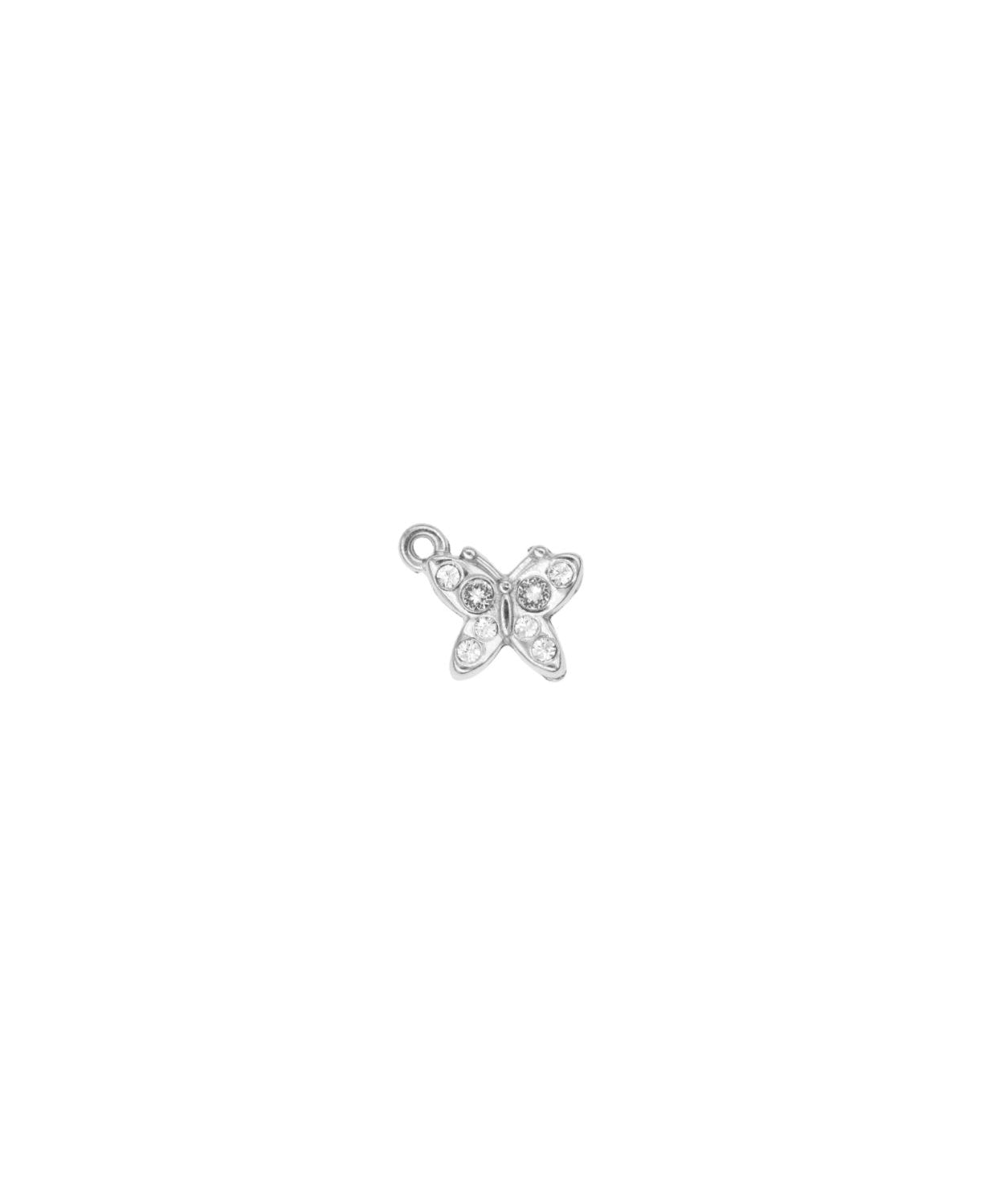 Pendentif papillon mini strass 8x9mm