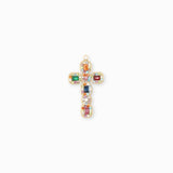 Pendentif croix multi-couleur 27x17mm