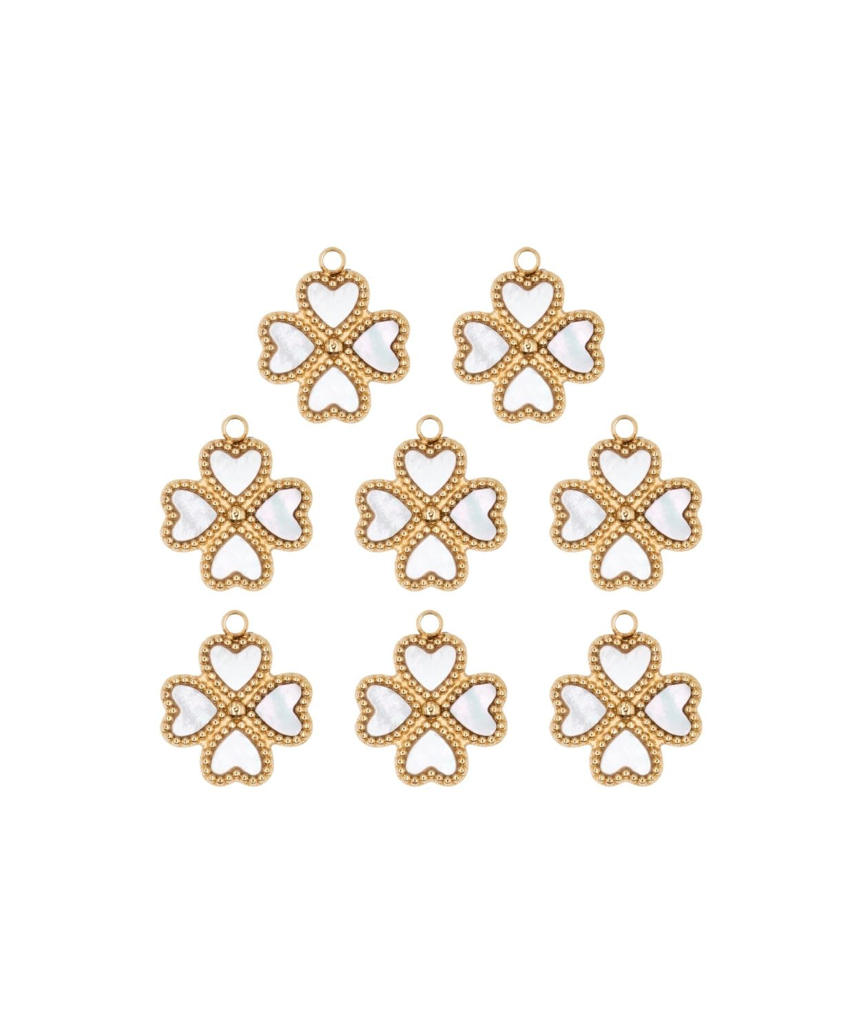 Pendentif trèfle nacre 13mm