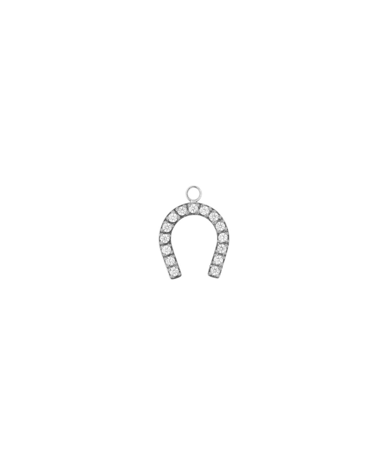Pendentif fer à cheval strass 11x10mm