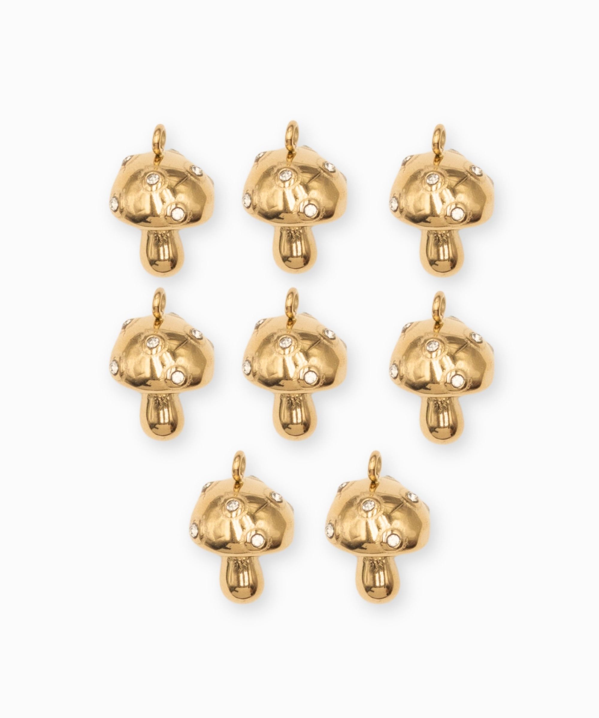Pendentif champignon strass 12.5x10mm