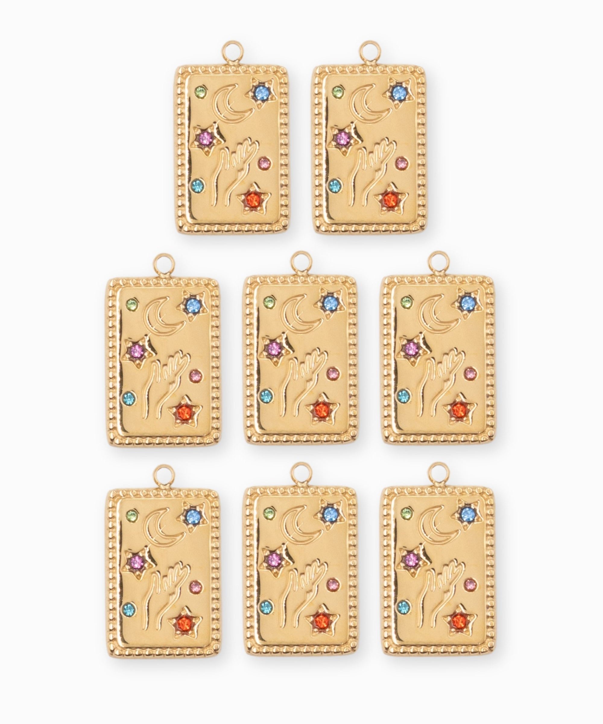 Pendentif médaille rectangle Attrape-Lune 18x12mm
