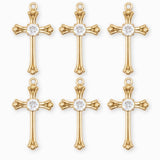 Pendentif croix gothique strass 28x18mm